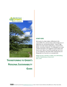 Transitioning To Green's Personal Sustainability Guide